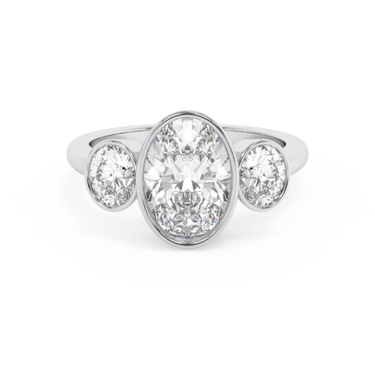 Emerald Solitaire Lab Grown Diamond Engagement Ring