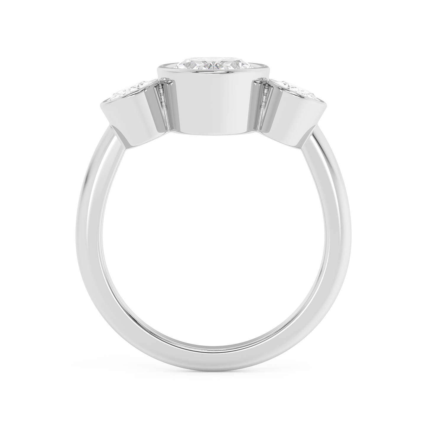 Emerald Solitaire Lab Grown Diamond Engagement Ring