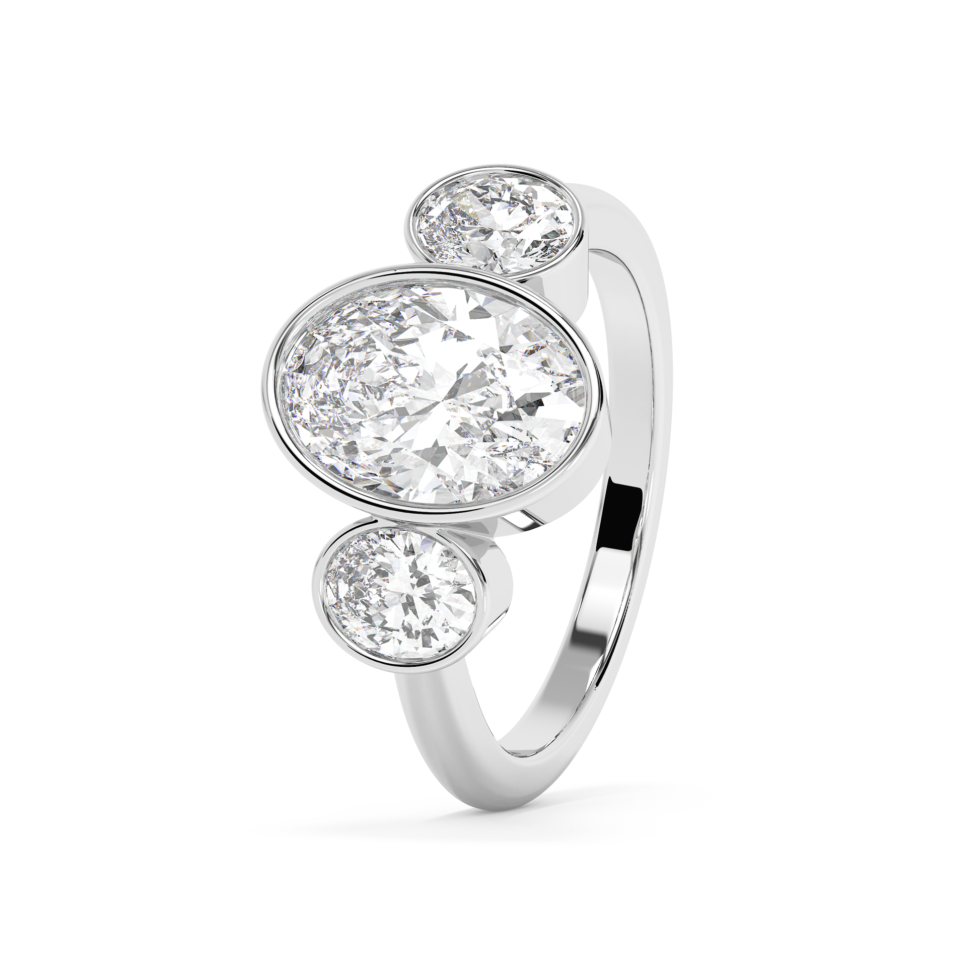 Emerald Solitaire Lab Grown Diamond Engagement Ring