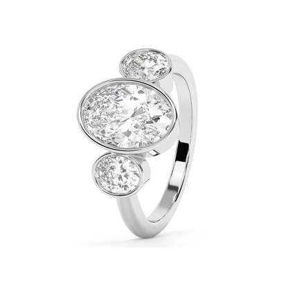 Emerald Solitaire Lab Grown Diamond Engagement Ring