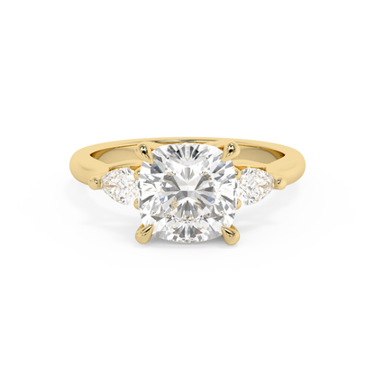 Emerald Solitaire Lab Grown Diamond Engagement Ring