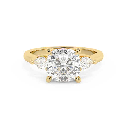Emerald Solitaire Lab Grown Diamond Engagement Ring