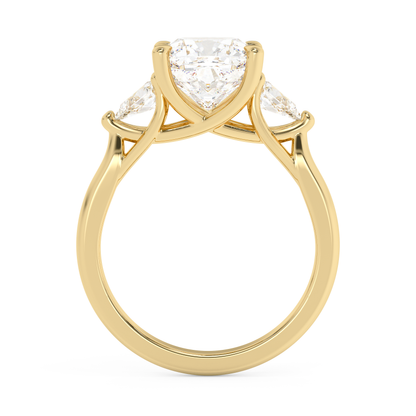 Emerald Solitaire Lab Grown Diamond Engagement Ring