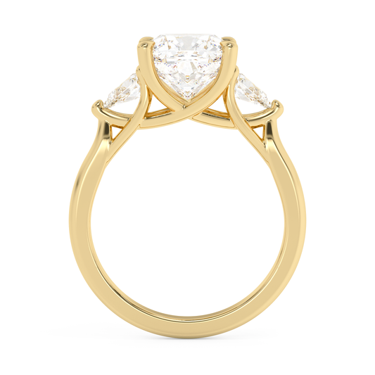 Emerald Solitaire Lab Grown Diamond Engagement Ring