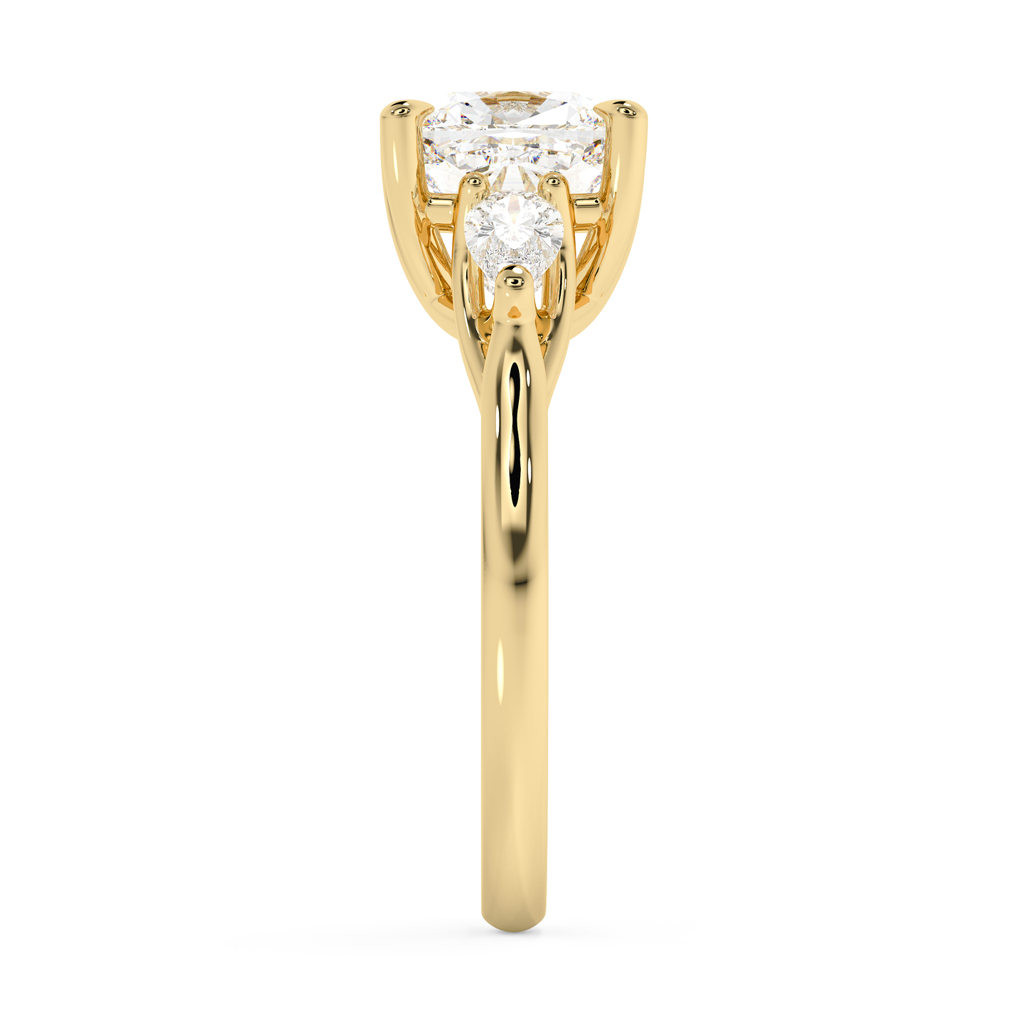 Emerald Solitaire Lab Grown Diamond Engagement Ring