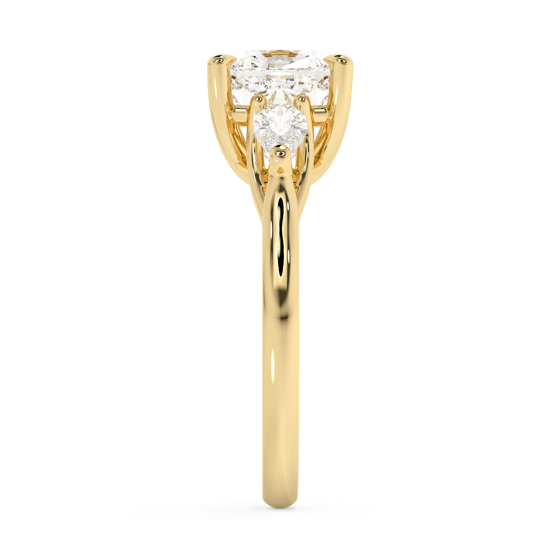 Emerald Solitaire Lab Grown Diamond Engagement Ring