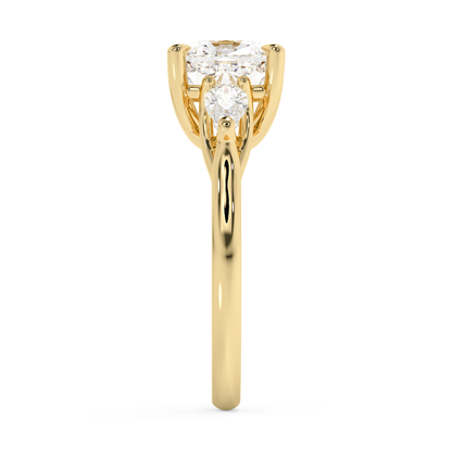 Emerald Solitaire Lab Grown Diamond Engagement Ring