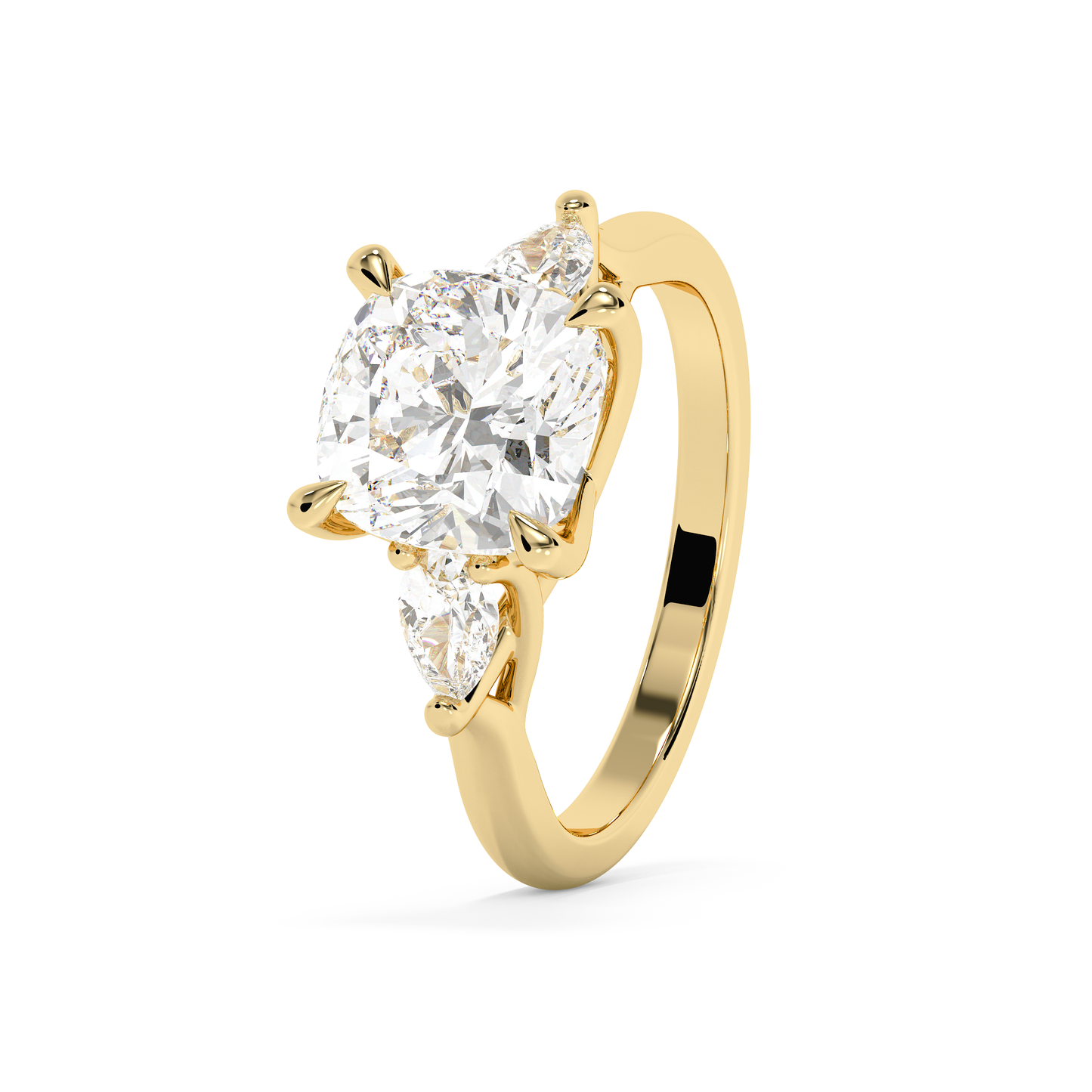 Emerald Solitaire Lab Grown Diamond Engagement Ring