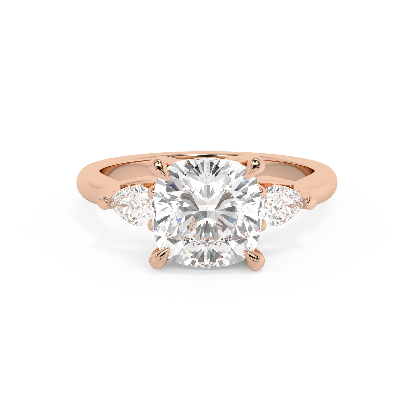 Emerald Solitaire Lab Grown Diamond Engagement Ring
