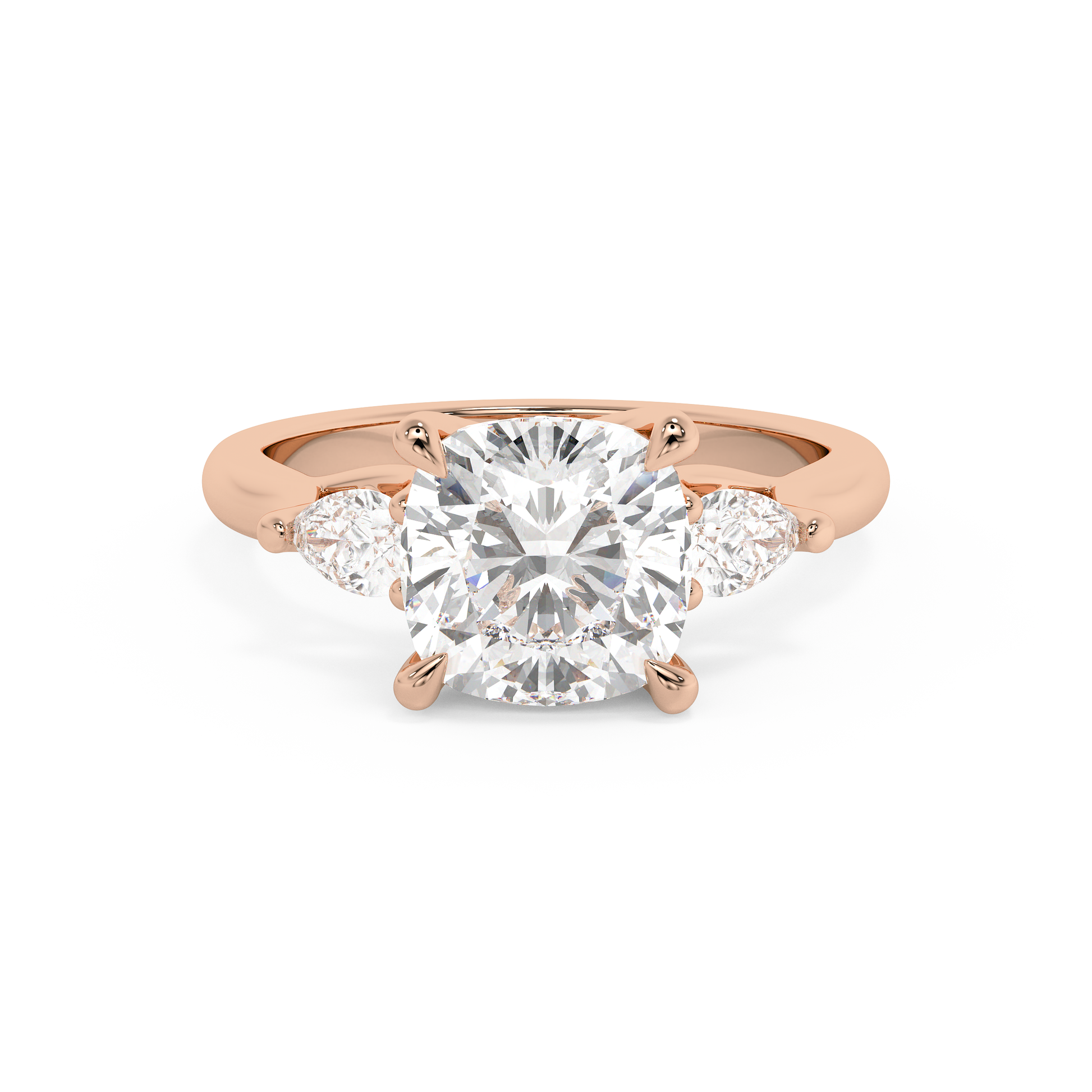 Emerald Solitaire Lab Grown Diamond Engagement Ring
