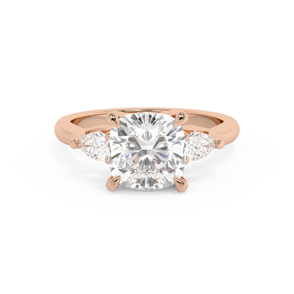 Emerald Solitaire Lab Grown Diamond Engagement Ring