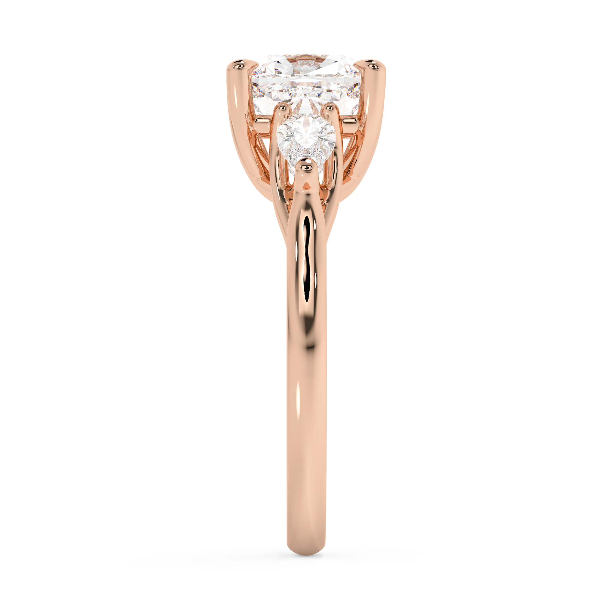 Emerald Solitaire Lab Grown Diamond Engagement Ring