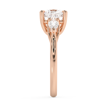 Emerald Solitaire Lab Grown Diamond Engagement Ring