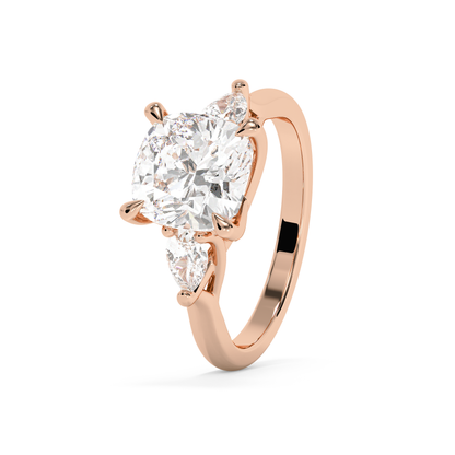 Emerald Solitaire Lab Grown Diamond Engagement Ring