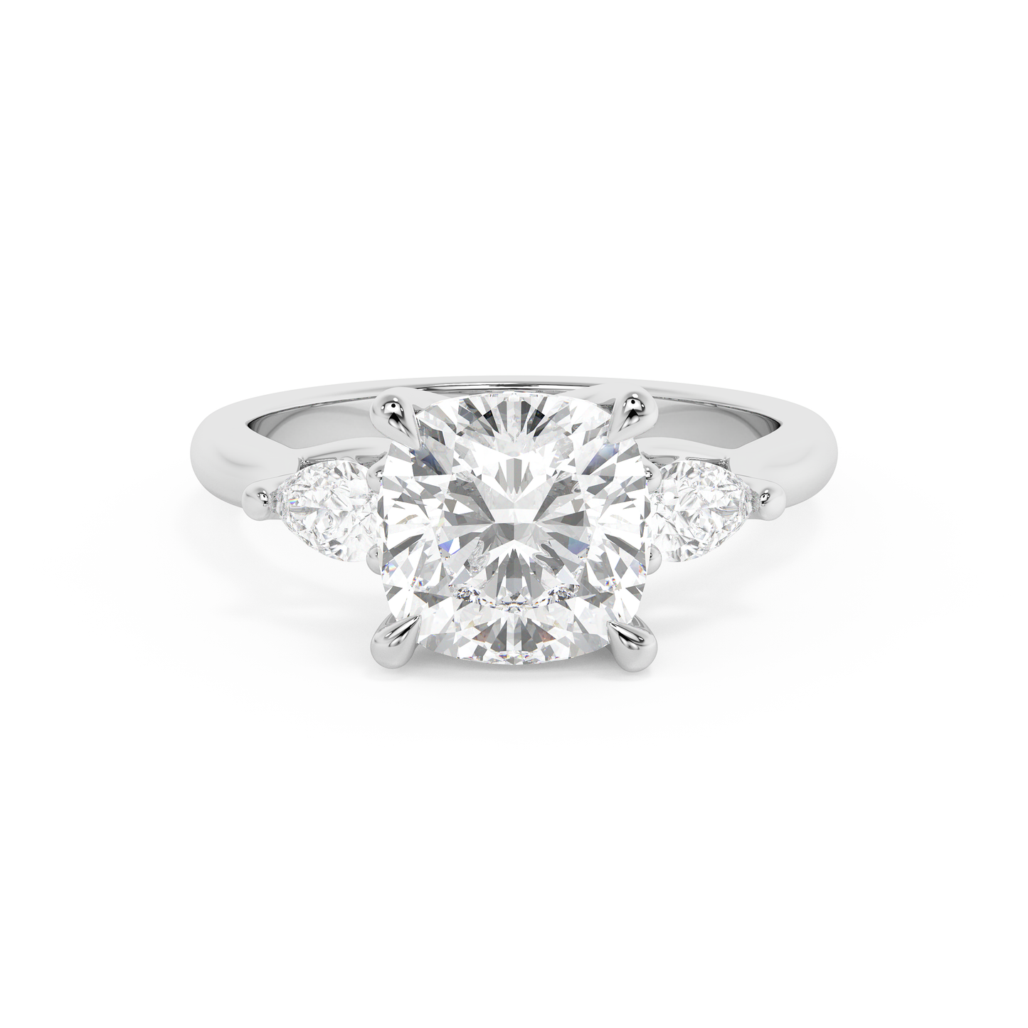 Emerald Solitaire Lab Grown Diamond Engagement Ring