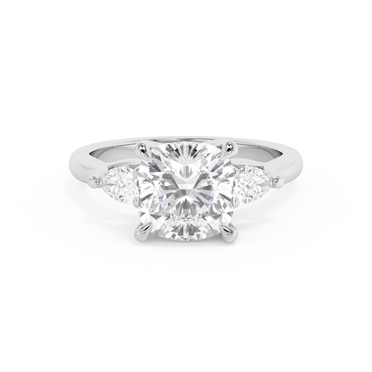 Emerald Solitaire Lab Grown Diamond Engagement Ring