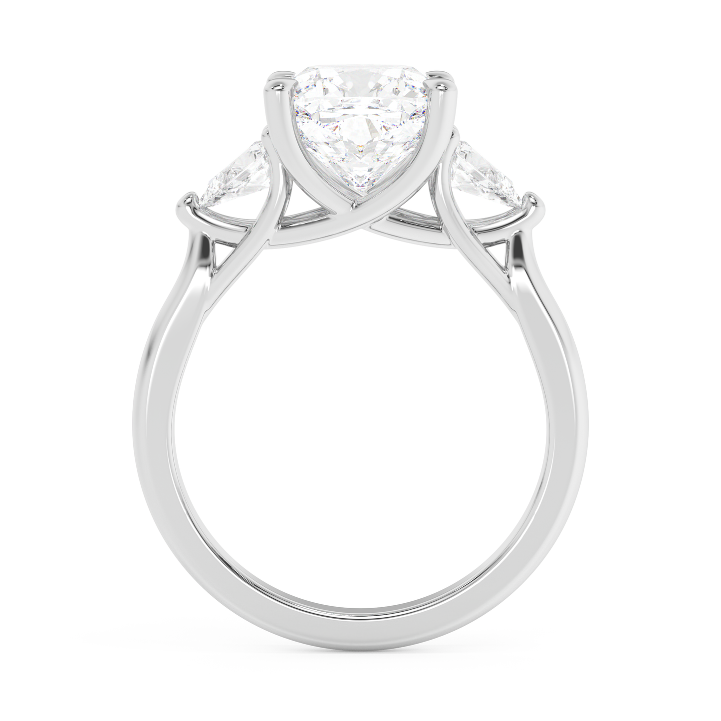 Emerald Solitaire Lab Grown Diamond Engagement Ring