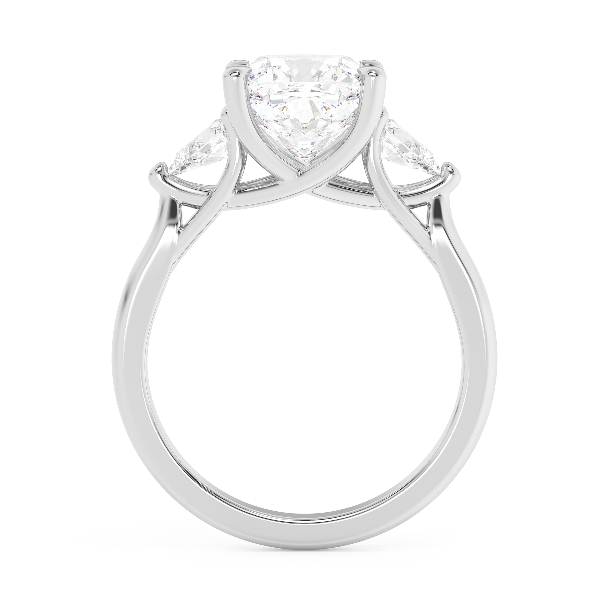 Emerald Solitaire Lab Grown Diamond Engagement Ring