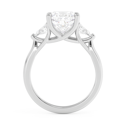 Emerald Solitaire Lab Grown Diamond Engagement Ring