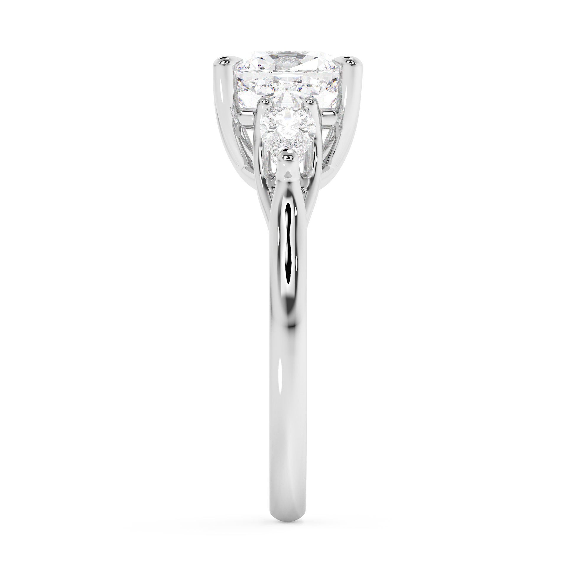 Emerald Solitaire Lab Grown Diamond Engagement Ring