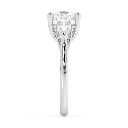 Emerald Solitaire Lab Grown Diamond Engagement Ring