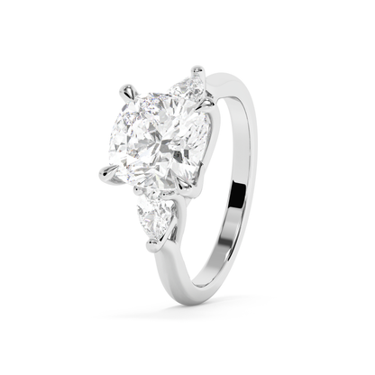 Emerald Solitaire Lab Grown Diamond Engagement Ring
