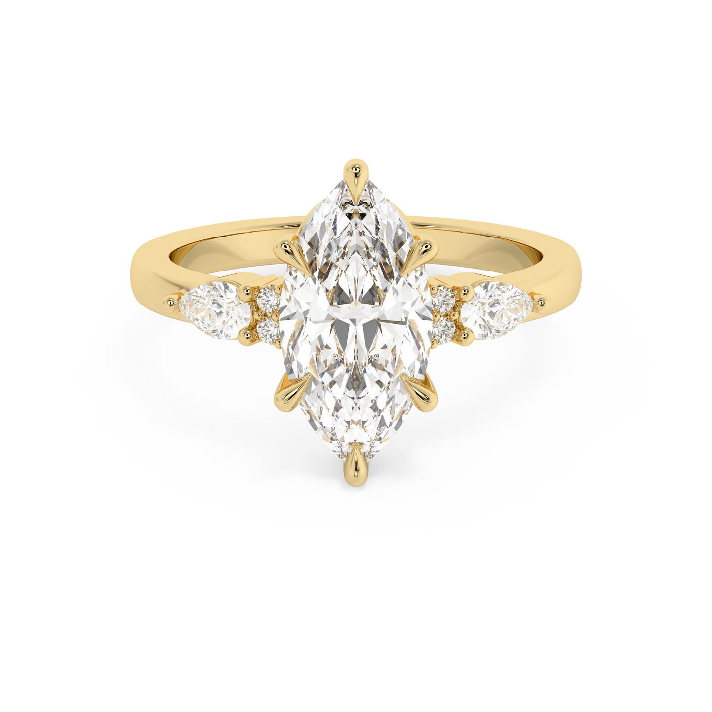 Emerald Solitaire Lab Grown Diamond Engagement Ring
