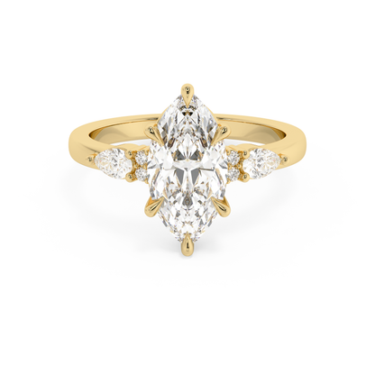Emerald Solitaire Lab Grown Diamond Engagement Ring