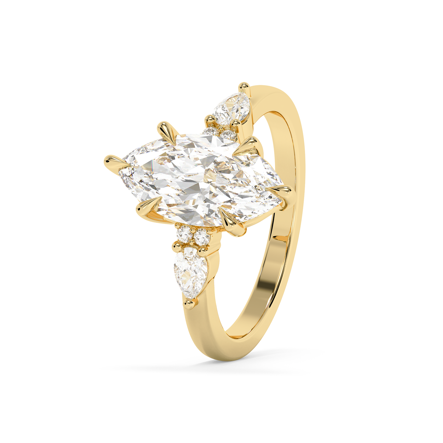 Emerald Solitaire Lab Grown Diamond Engagement Ring