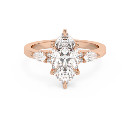 Emerald Solitaire Lab Grown Diamond Engagement Ring