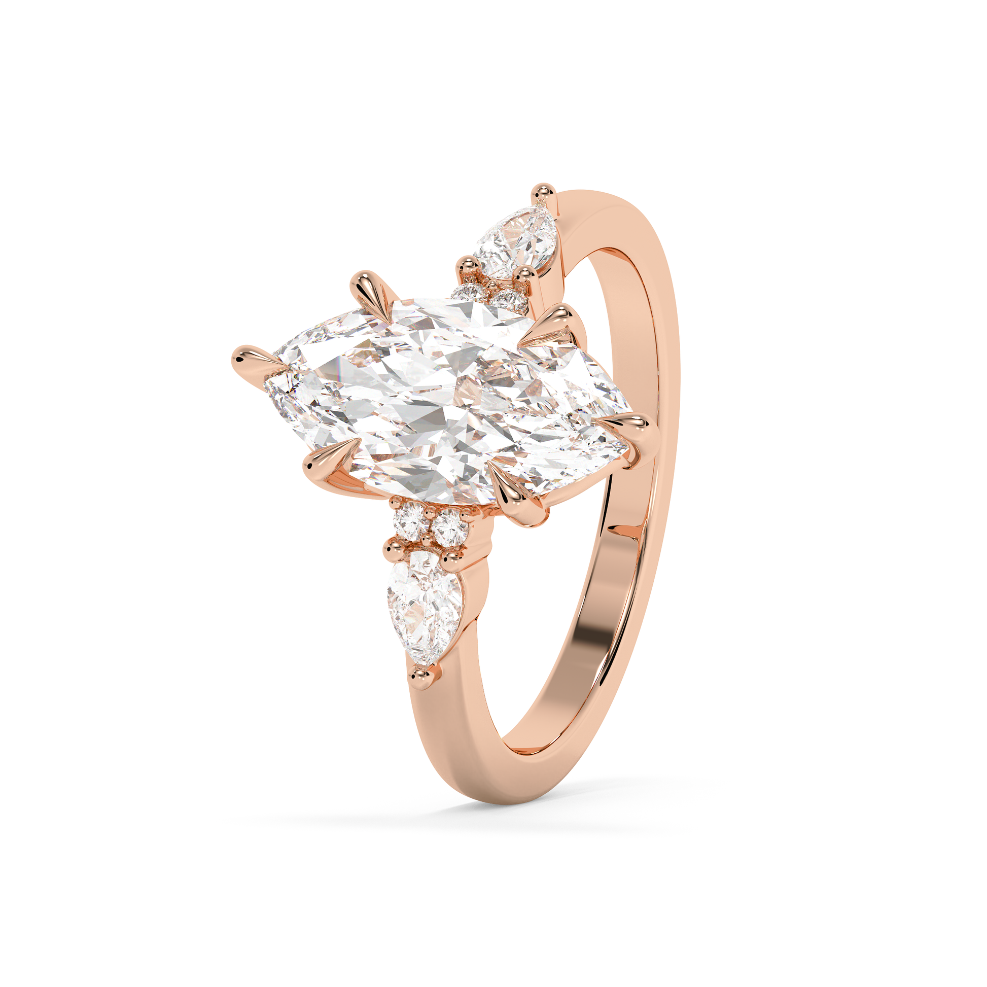 Emerald Solitaire Lab Grown Diamond Engagement Ring