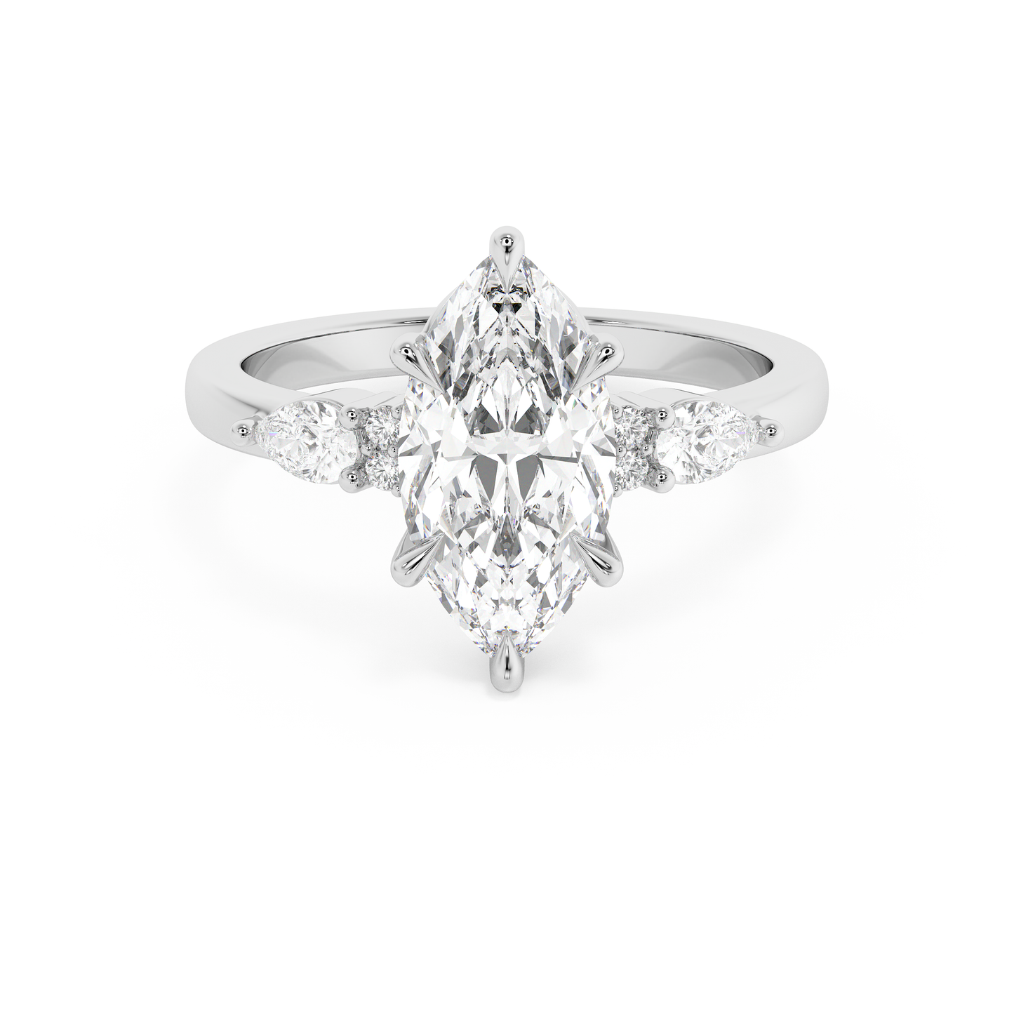 Emerald Solitaire Lab Grown Diamond Engagement Ring