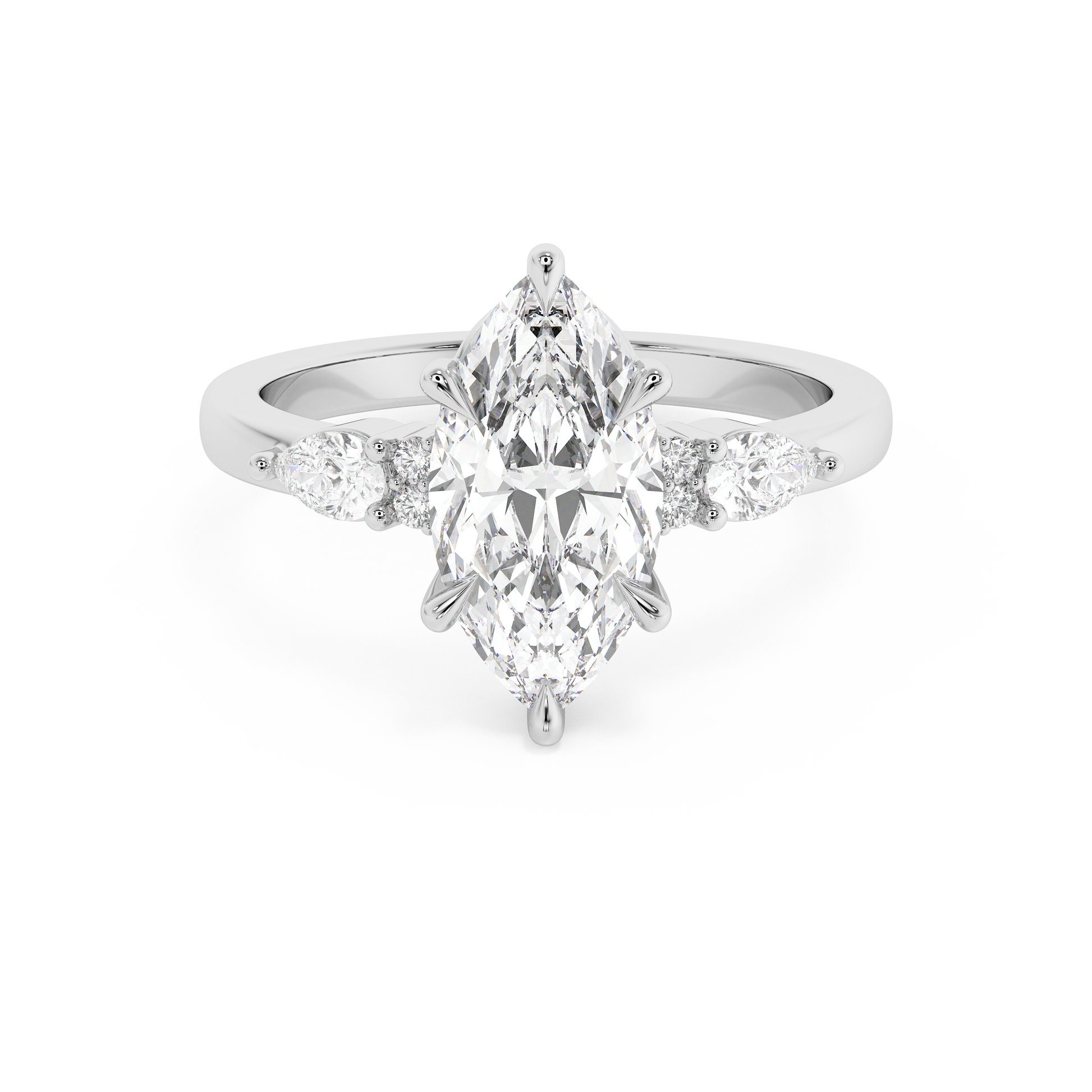 Emerald Solitaire Lab Grown Diamond Engagement Ring