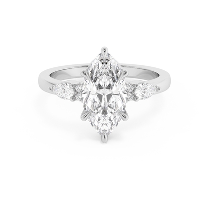 Emerald Solitaire Lab Grown Diamond Engagement Ring