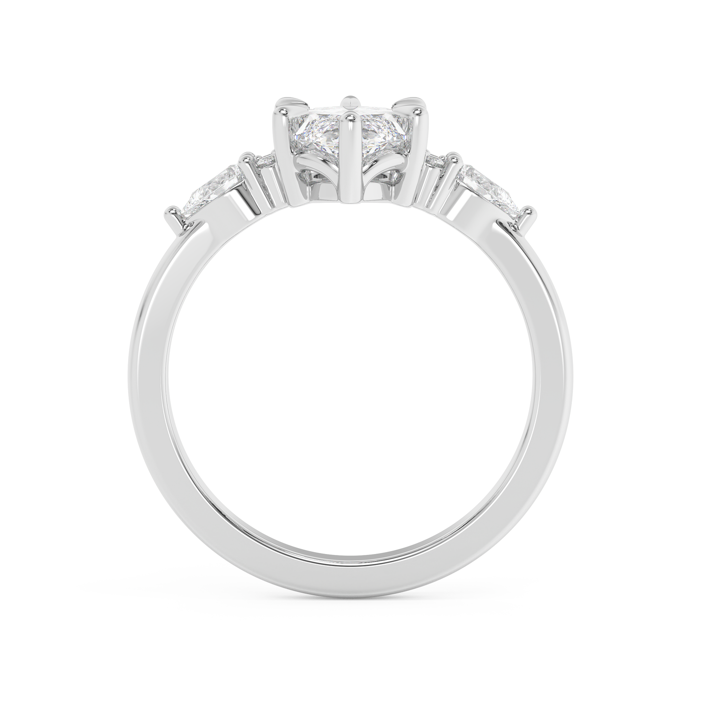 Emerald Solitaire Lab Grown Diamond Engagement Ring