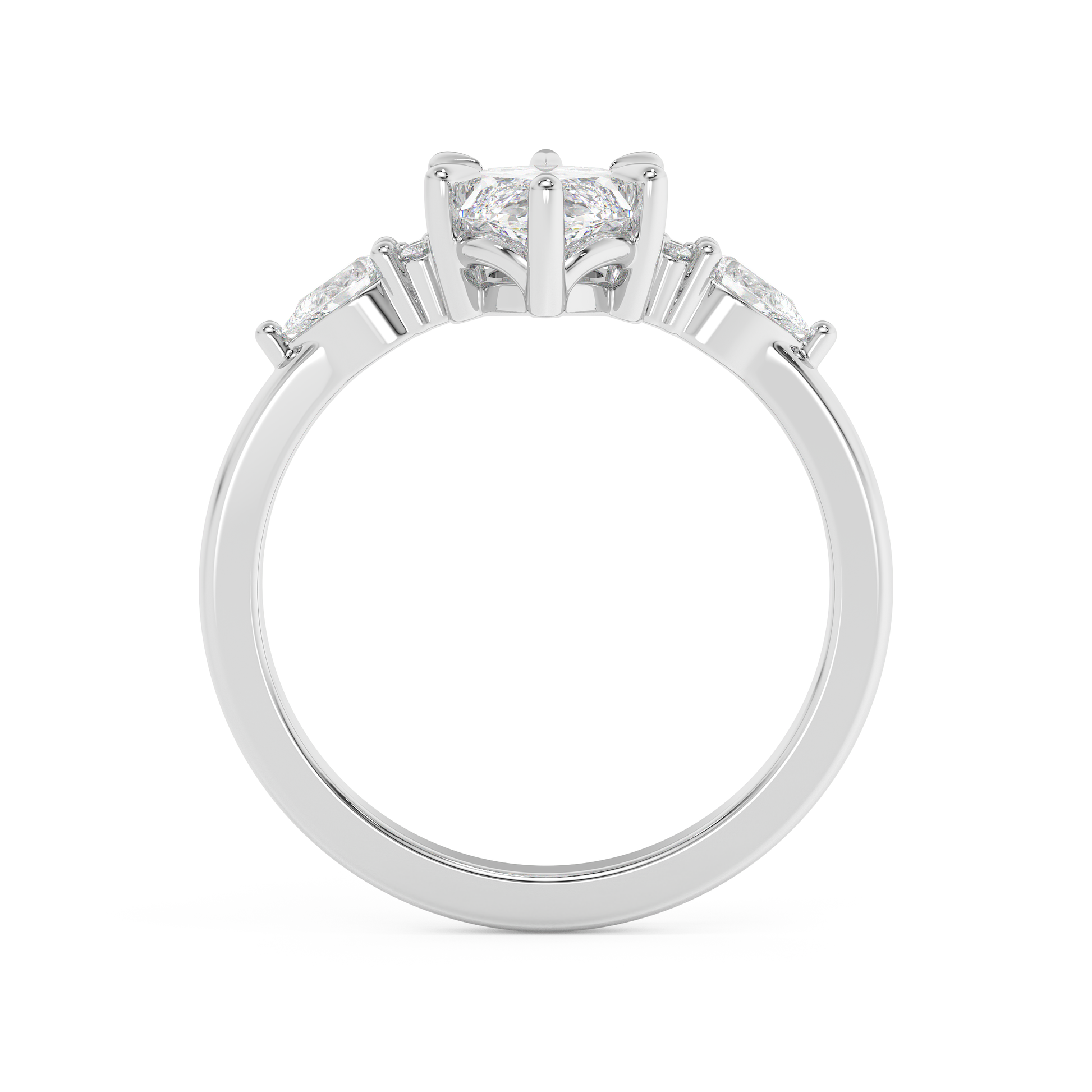 Emerald Solitaire Lab Grown Diamond Engagement Ring