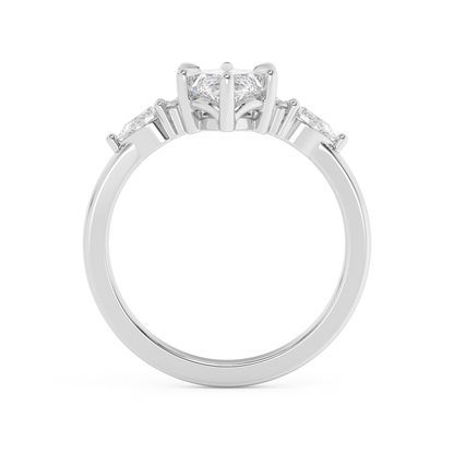 Emerald Solitaire Lab Grown Diamond Engagement Ring