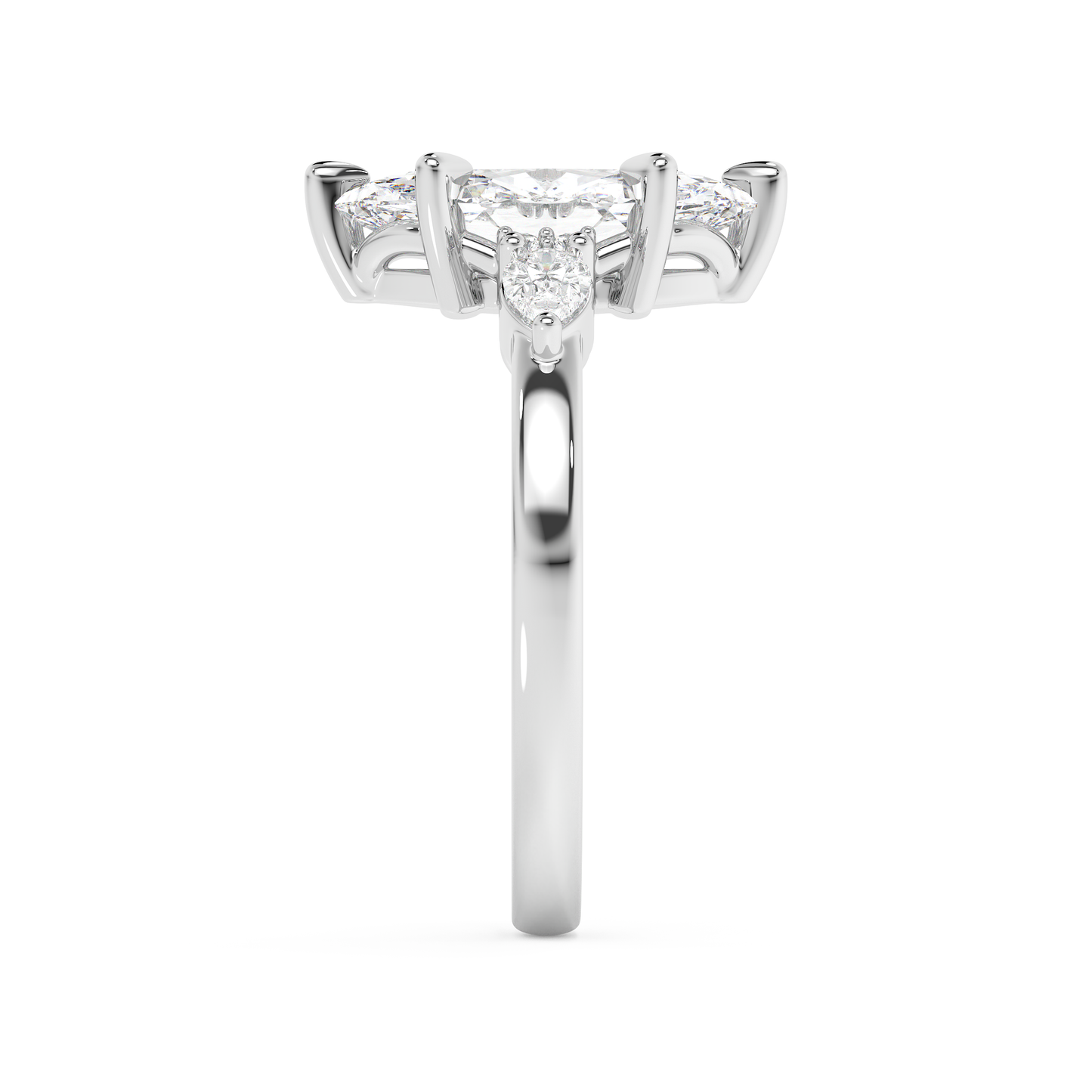 Emerald Solitaire Lab Grown Diamond Engagement Ring