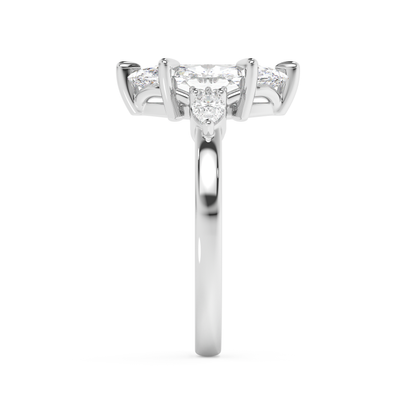 Emerald Solitaire Lab Grown Diamond Engagement Ring