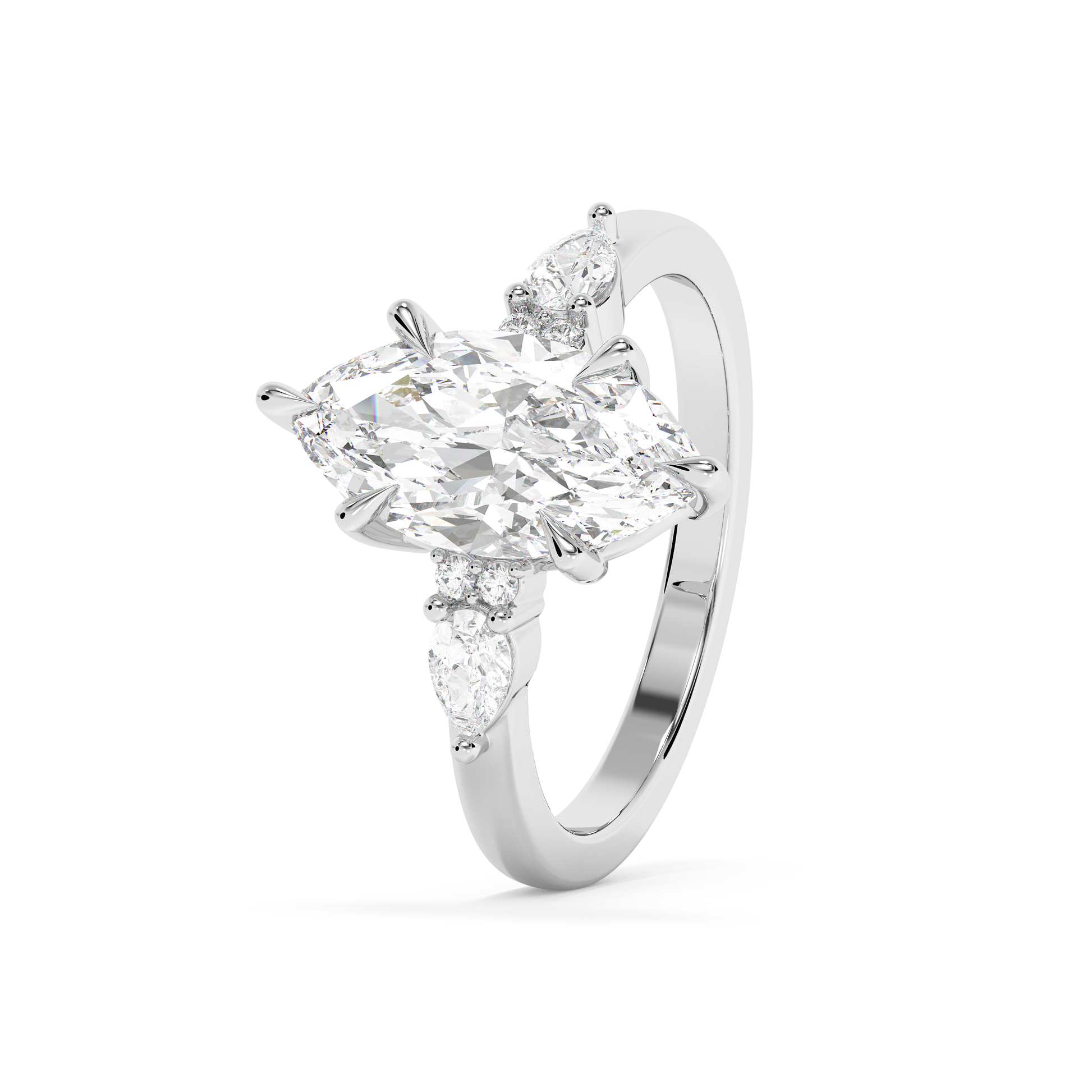 Emerald Solitaire Lab Grown Diamond Engagement Ring