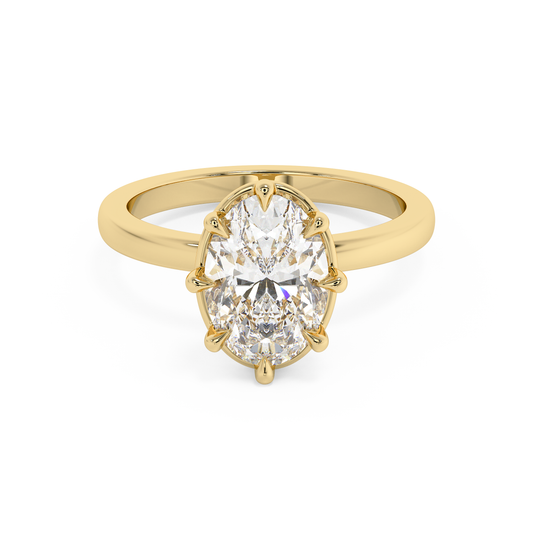 Emerald Solitaire Lab Grown Diamond Engagement Ring