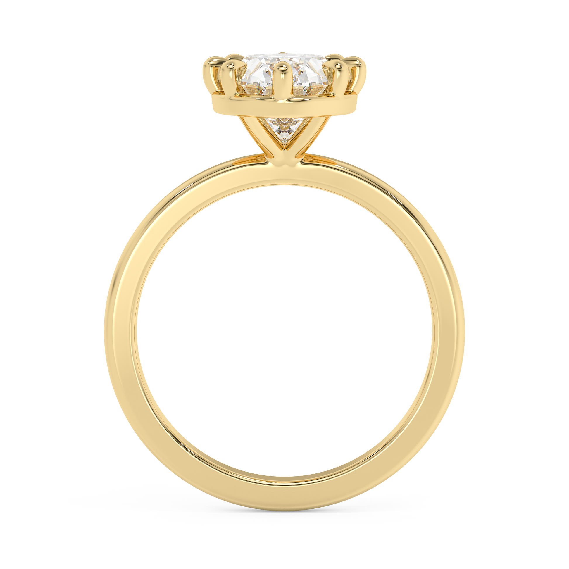 Emerald Solitaire Lab Grown Diamond Engagement Ring
