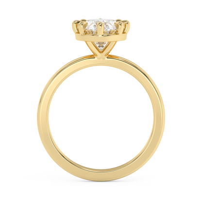 Emerald Solitaire Lab Grown Diamond Engagement Ring