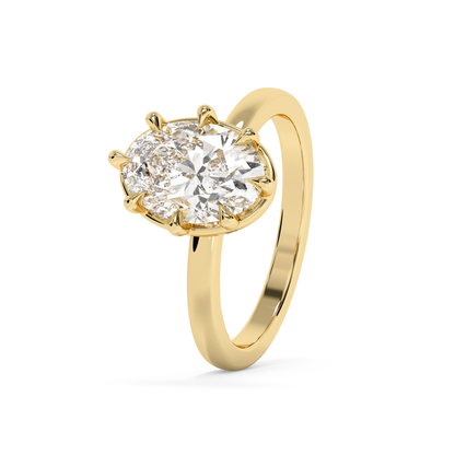 Emerald Solitaire Lab Grown Diamond Engagement Ring