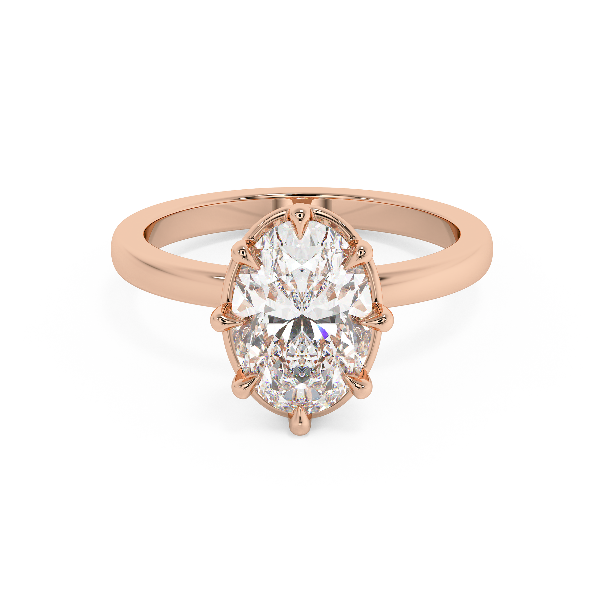 Emerald Solitaire Lab Grown Diamond Engagement Ring