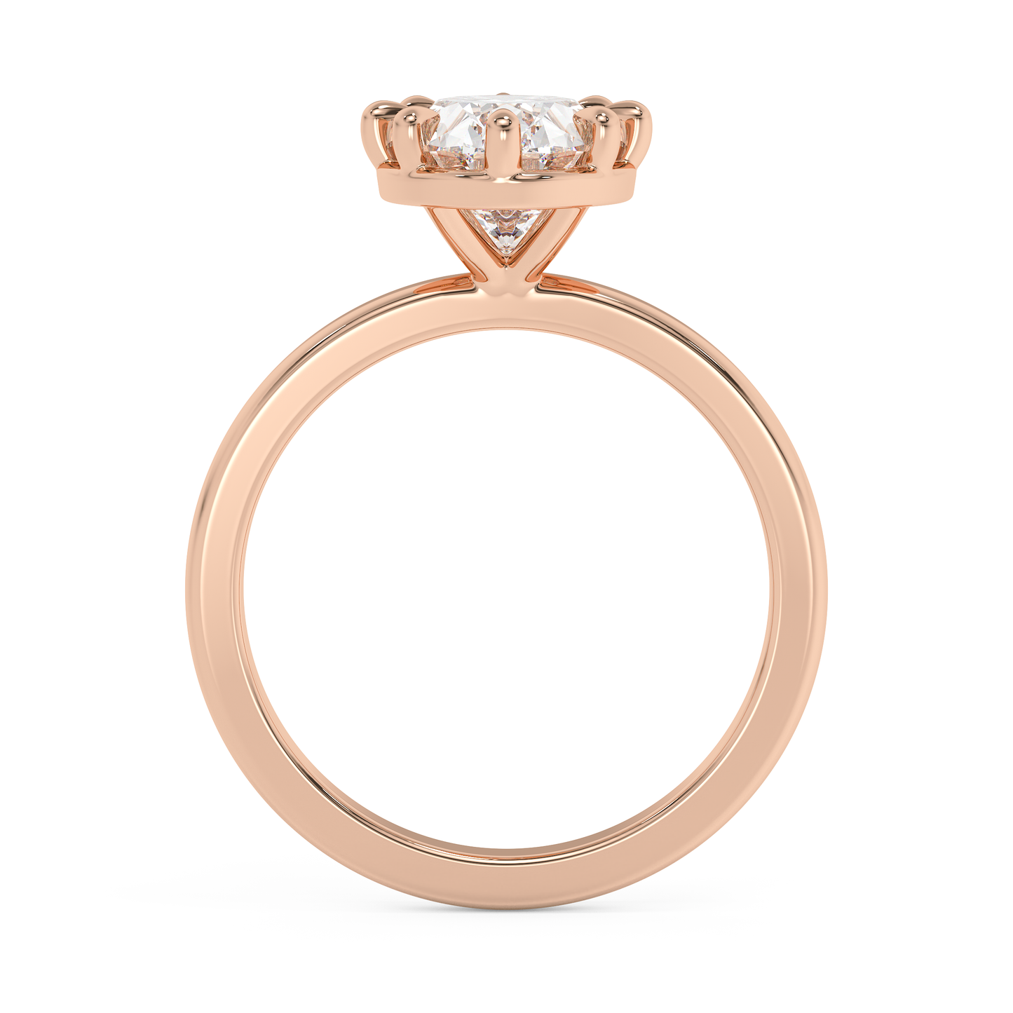 Emerald Solitaire Lab Grown Diamond Engagement Ring