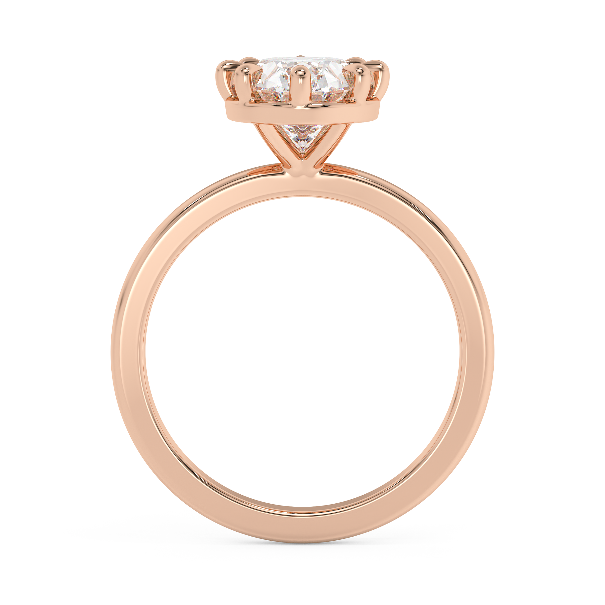 Emerald Solitaire Lab Grown Diamond Engagement Ring