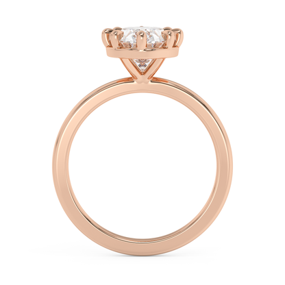 Emerald Solitaire Lab Grown Diamond Engagement Ring