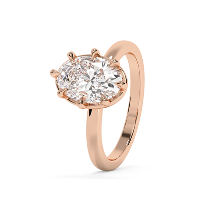 Emerald Solitaire Lab Grown Diamond Engagement Ring
