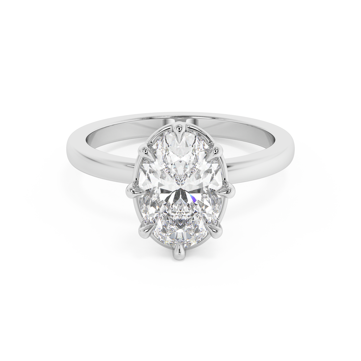 Emerald Solitaire Lab Grown Diamond Engagement Ring